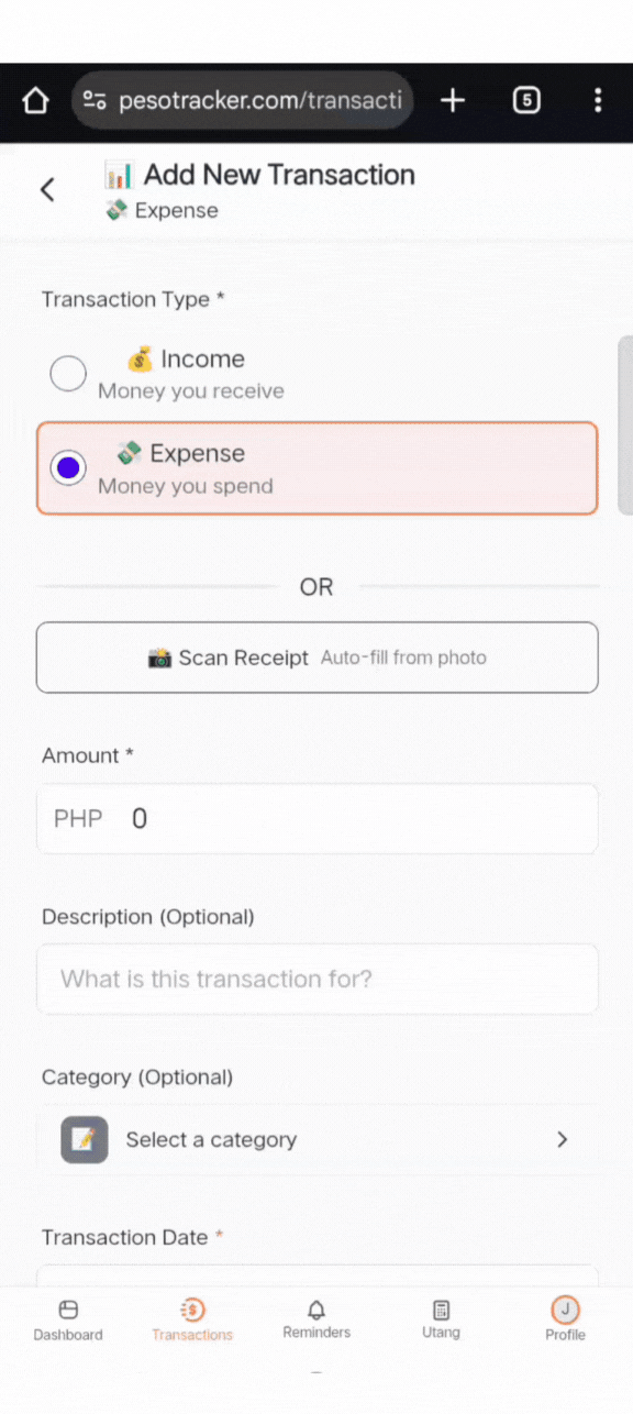 ₱esoTracker Debt Tracking Dashboard - Comprehensive utang management system